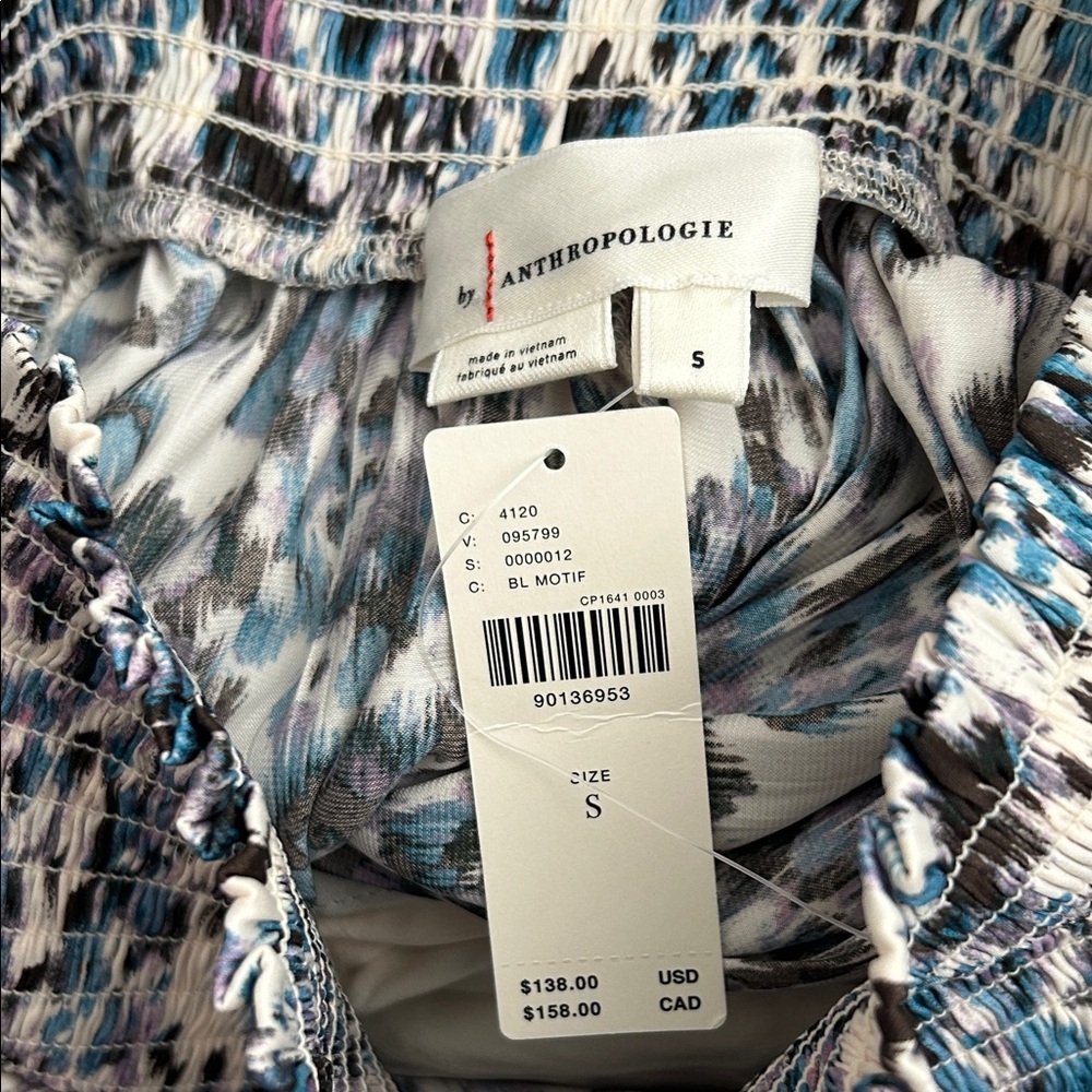 Anthropologie Blue and White High Low Asymmetrical Skirt - Picture 6 of 6